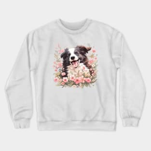 Floral Bliss Border Collie Crewneck Sweatshirt